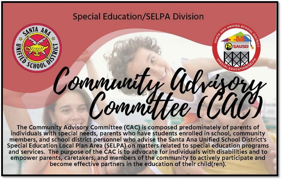   Community Advisory Committee (CAC) Parent Meeting is on Thursday,May 18, 2023 at 5:30 p.m. ,Distri